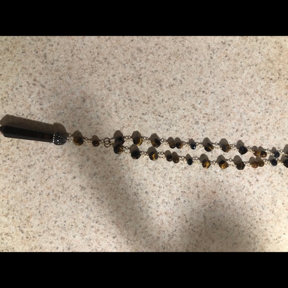 Tigers eye type stone beaded necklace. - Picture 4 of 4